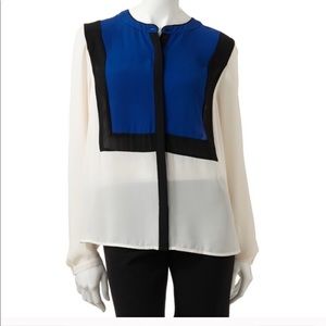 Dana Buchanan blocked blouse 16 NWOT